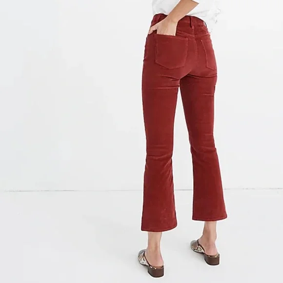 Madewell Cali Demi-Boot Jeans in Corduroy: Button-Front Edition Canterbury Red - Picture 10 of 14